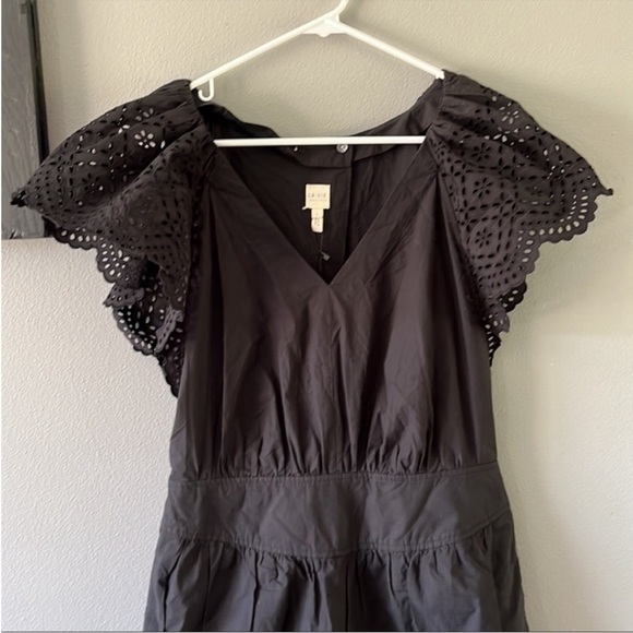 Rebecca Taylor La Vie Agatha Embroidered Eyelet Flutter Sleeve Romper - Picture 4 of 15